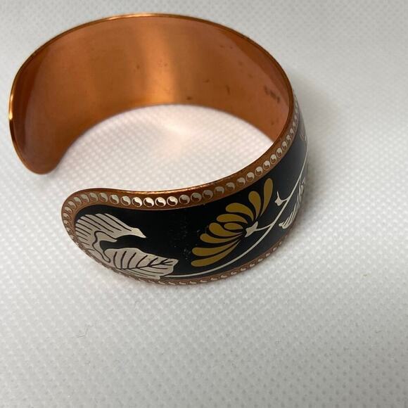 Vintage Golden Blossom Copper Cuff Franklin Mint Japan - Picture 2 of 6